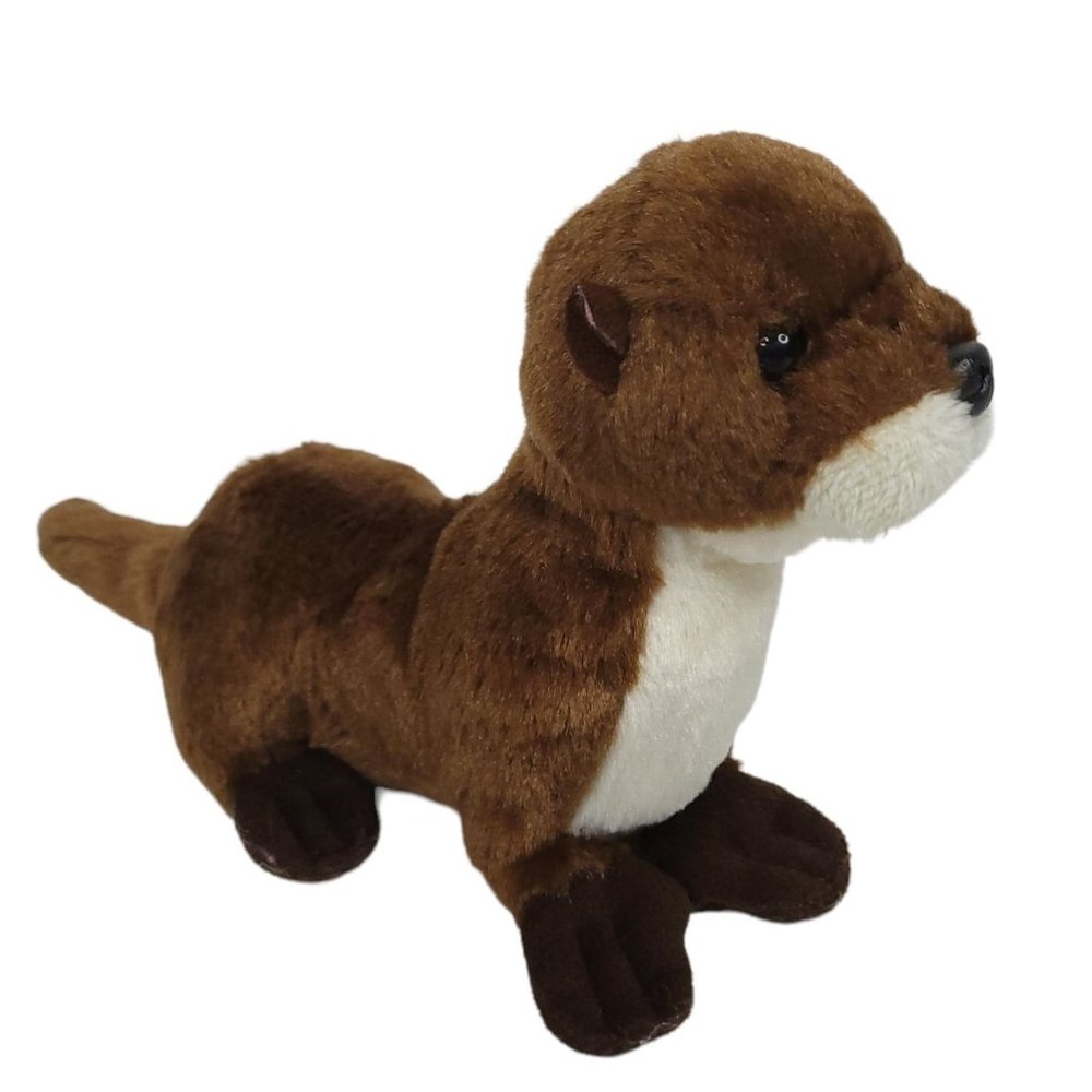 Aurora Sea Otter Plush 9.5" Stuffed Animal Toy Brown White